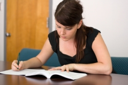 Girl Filling out College Application